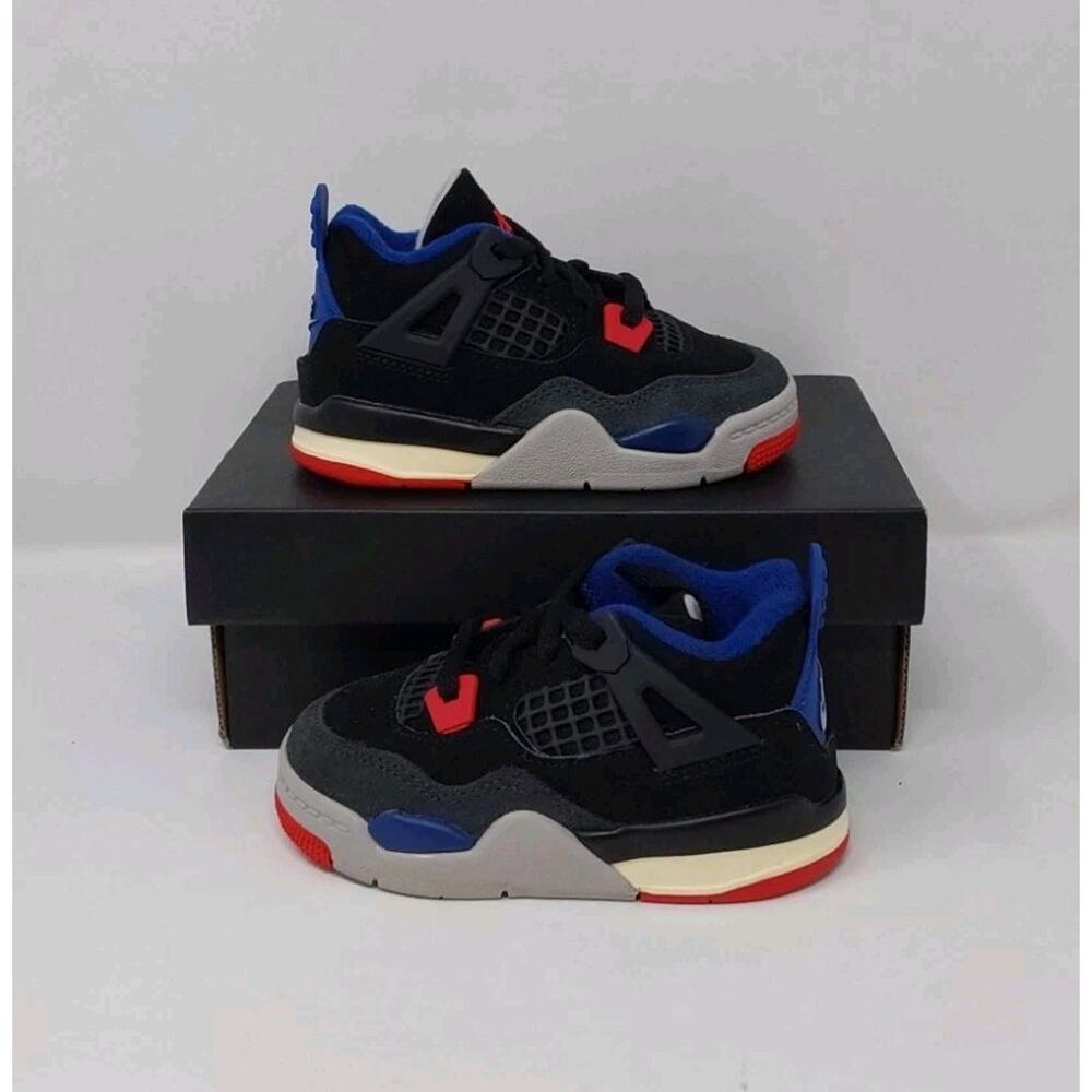 Jordan 4 Retro OG TD Bred Reimagined Black Red Blue Sz 6C Toddler IB4387-003